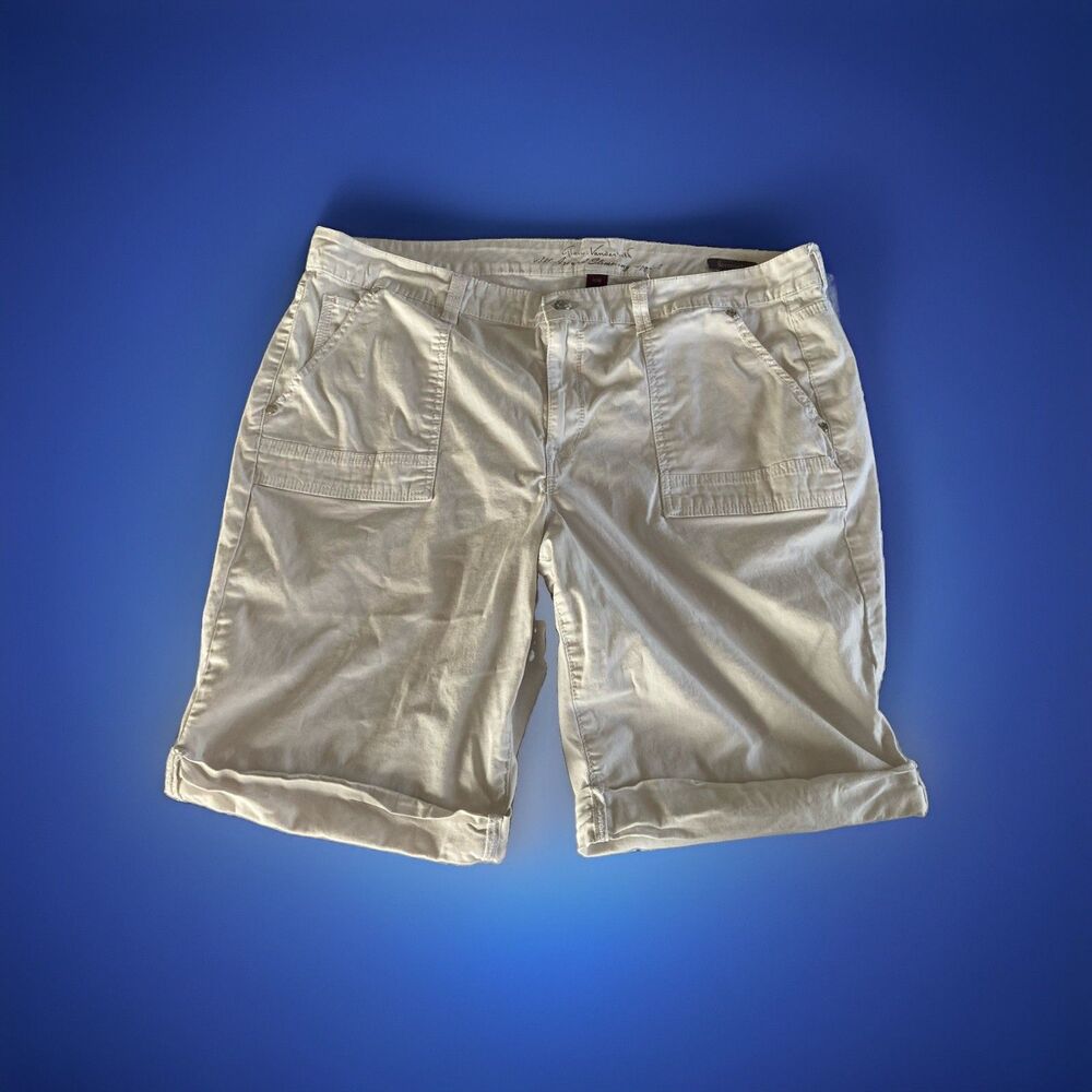 Gloria Vanderbilt All Around Slimming Bermuda Shorts 16W White Good Condition